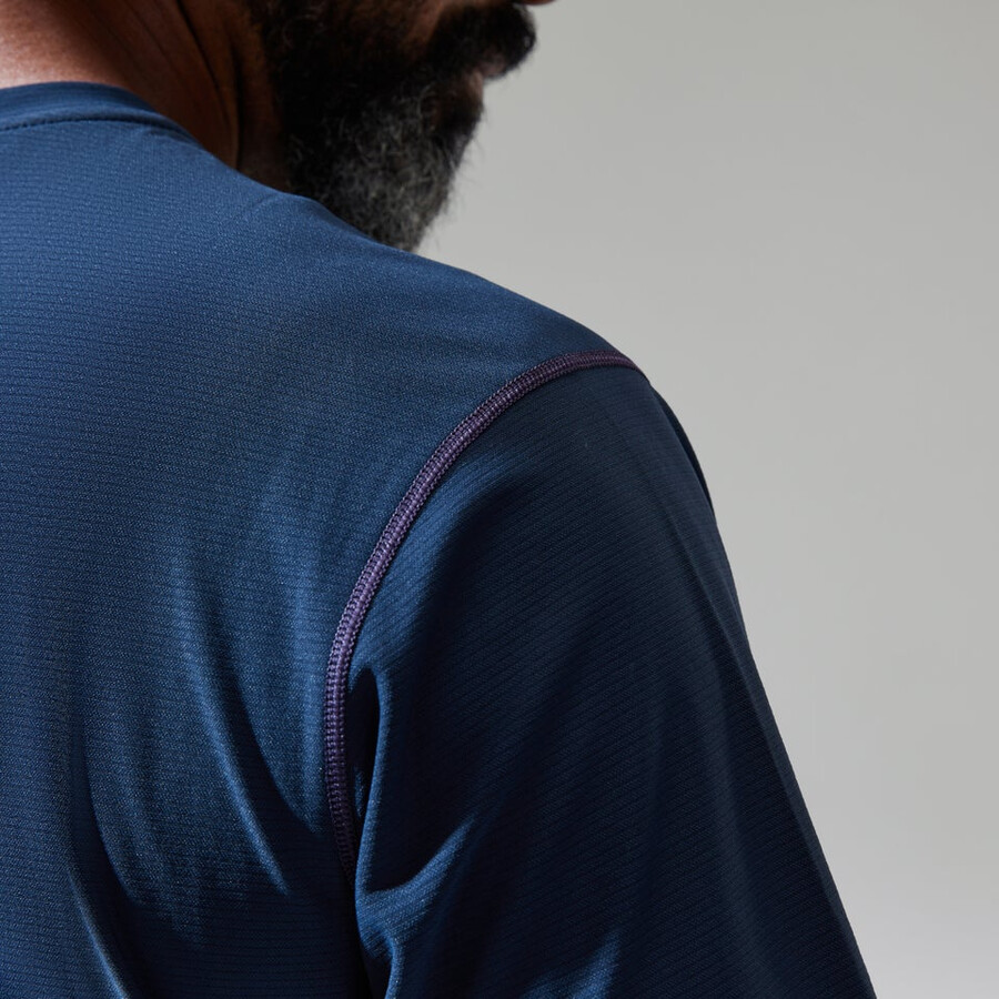 herren 247 tech tee super stretch crew - dark blue berghaus