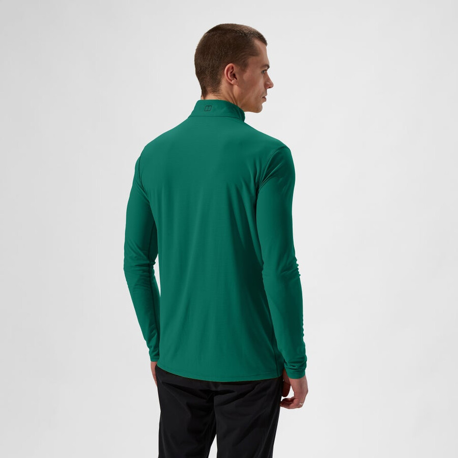 men s 247 half zip long sleeve tech tee - green berghaus