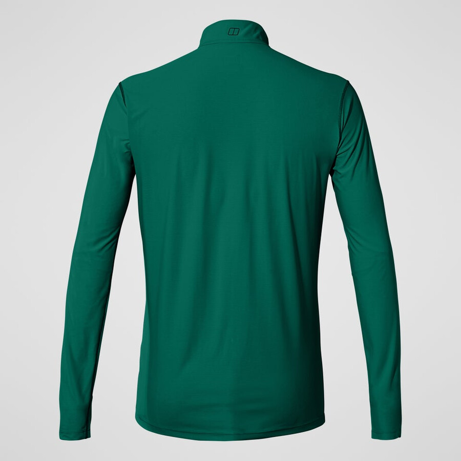men s 247 half zip long sleeve tech tee - green berghaus