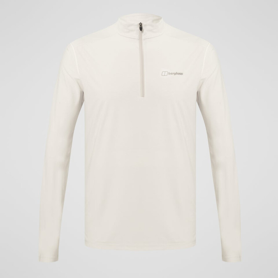 men s 247 half zip long sleeve tech tee - grau berghaus