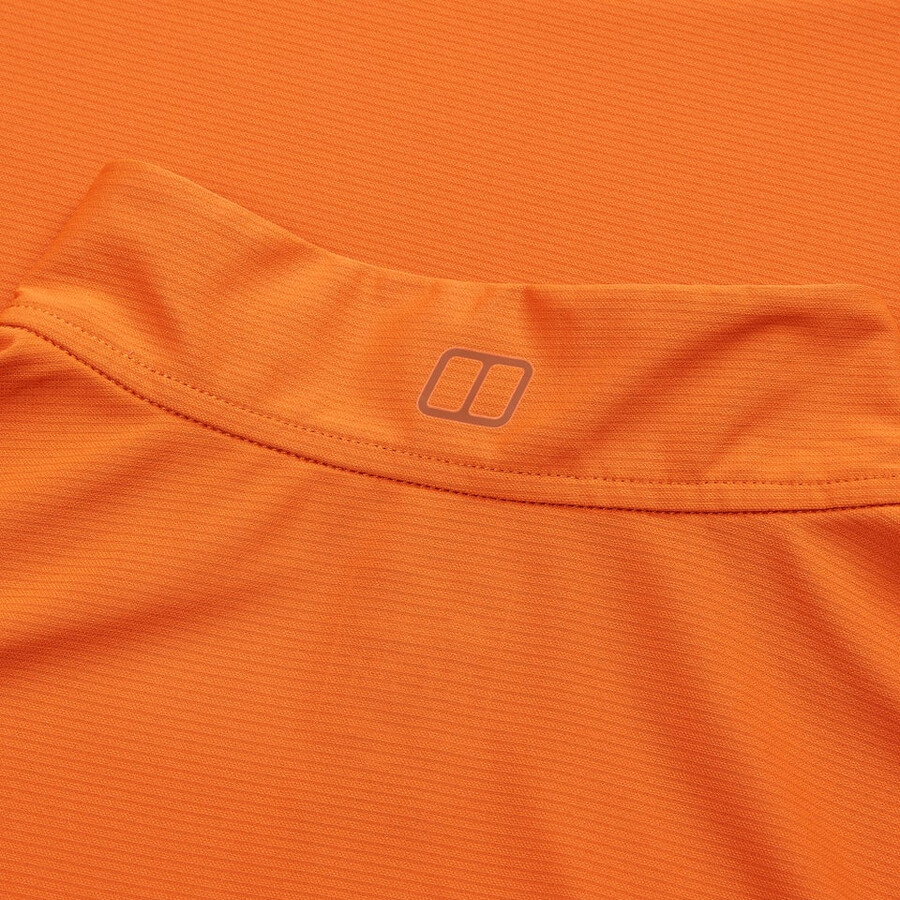 men s 247 half zip long sleeve tech tee - orange berghaus