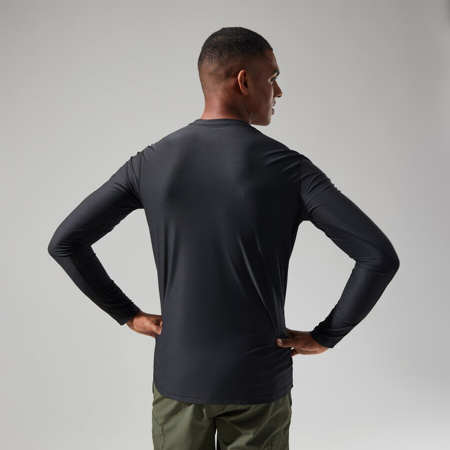 herren 247 tech tee langarm-crew - black die berghaus