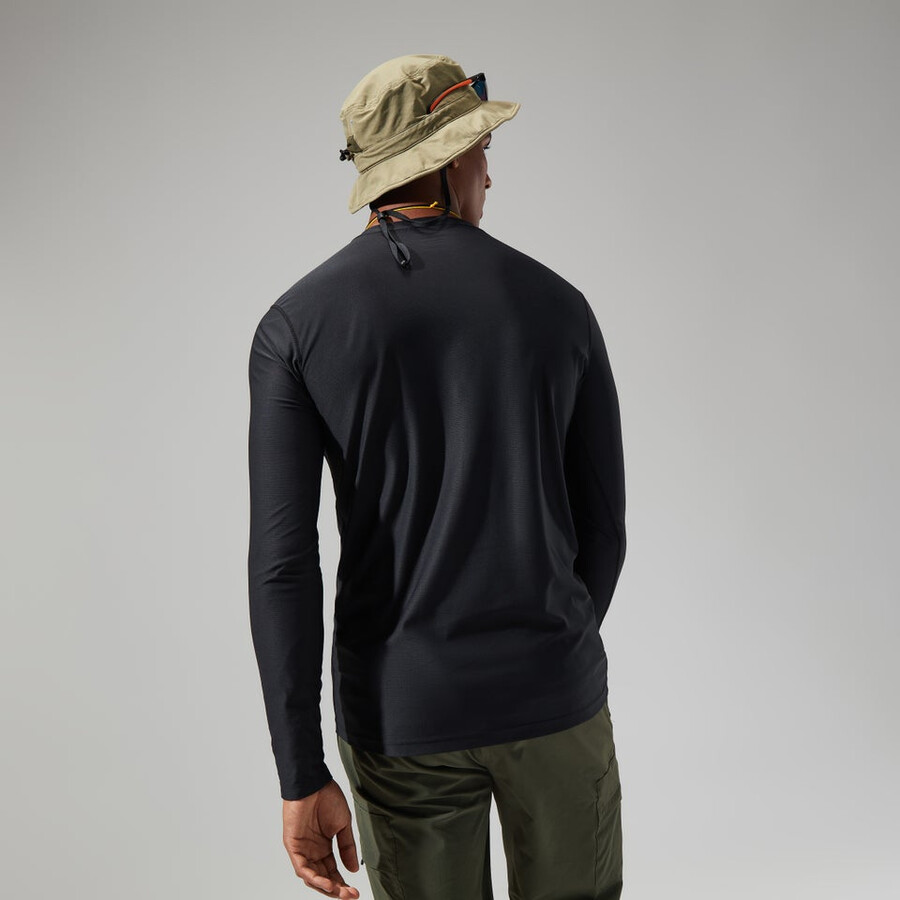 herren 247 tech tee langarm-crew - black die berghaus