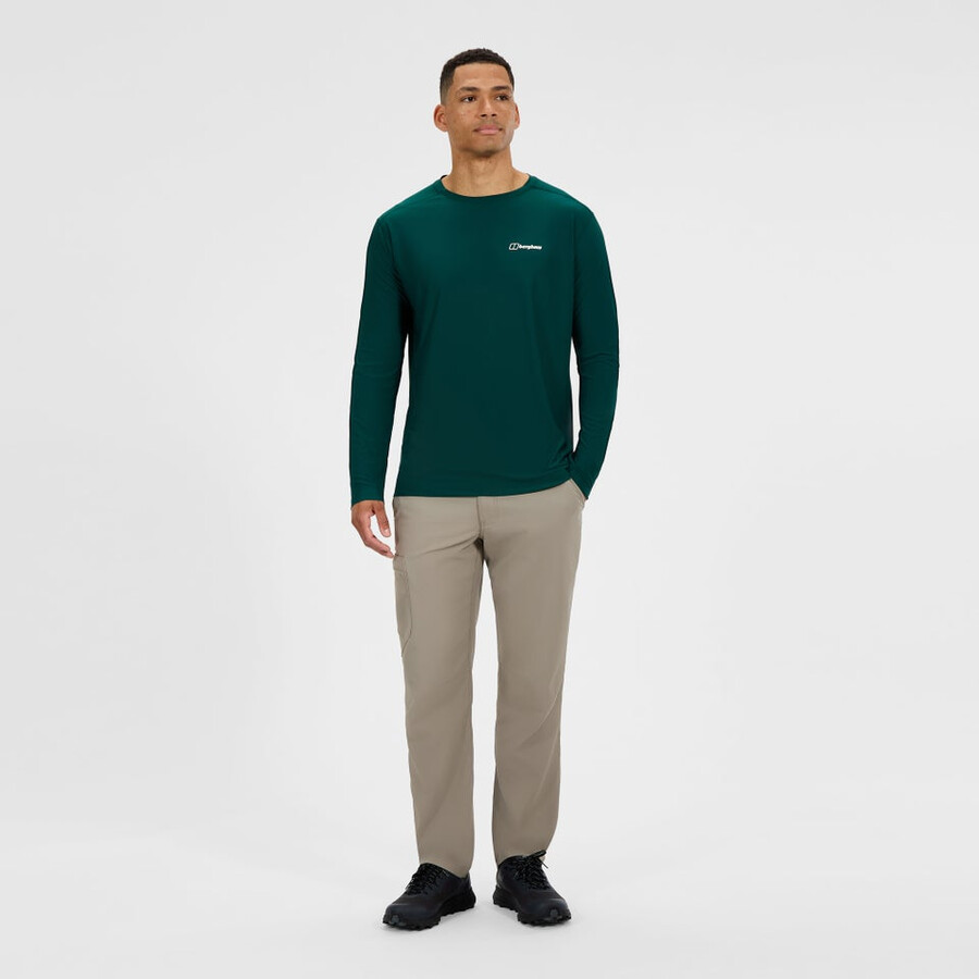 men s 247 crew long sleeve tech tee - green berghaus