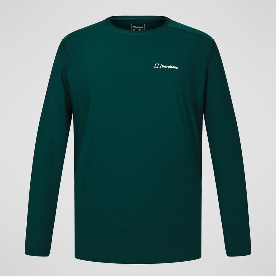 men s 247 crew long sleeve tech tee - green berghaus
