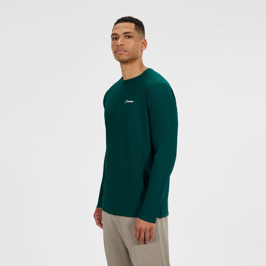 men s 247 crew long sleeve tech tee - green berghaus