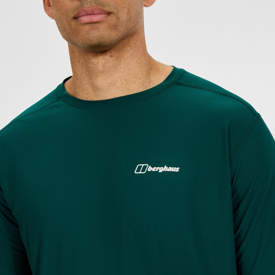 men s 247 crew long sleeve tech tee - green berghaus