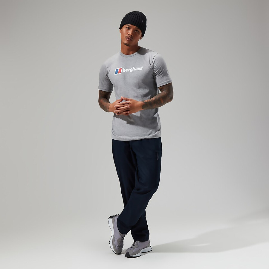 männer s big classic logo tee dark grey berghaus