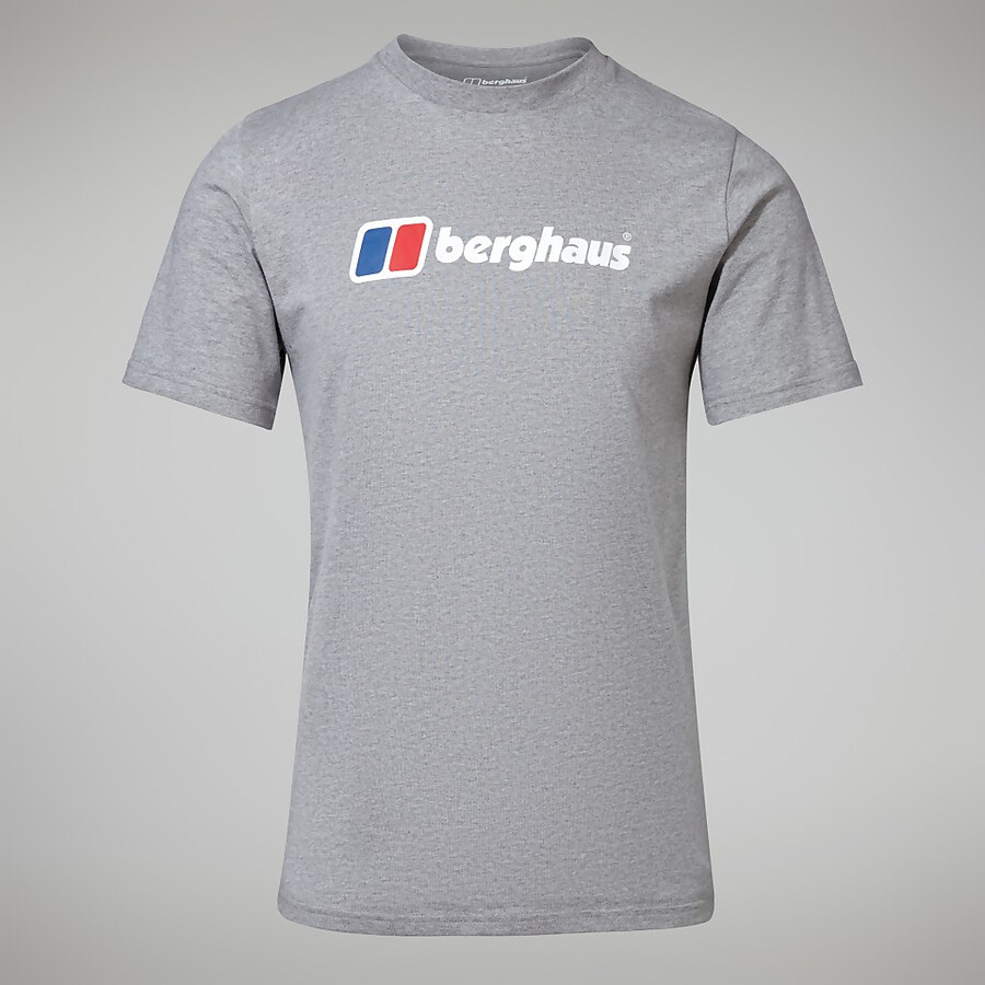männer s big classic logo tee dark grey berghaus