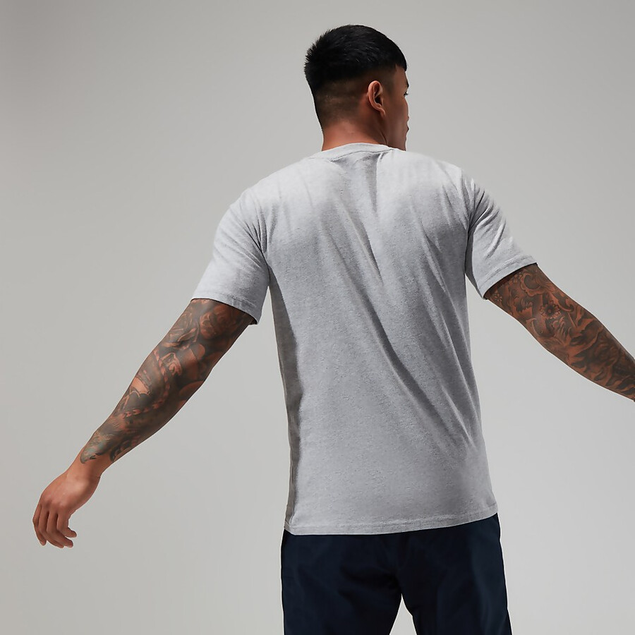 männer s big classic logo tee dark grey berghaus