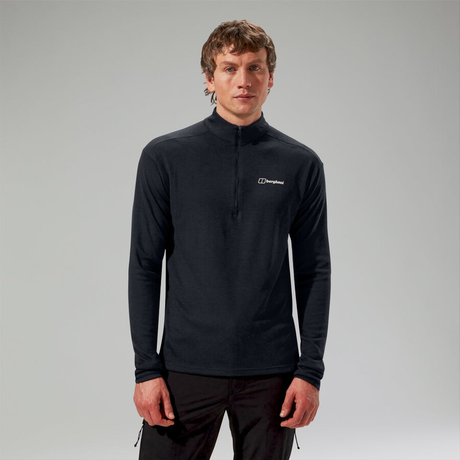männer ivyhill half zip top - black die berghaus