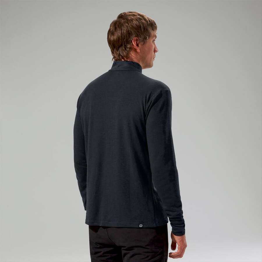 männer ivyhill half zip top - black die berghaus