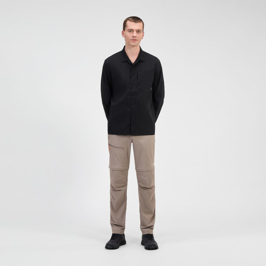 herren explorer long sleeve overshirt - schwarz berghaus