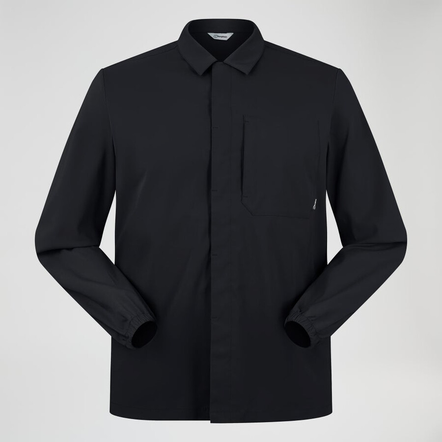 herren explorer long sleeve overshirt - schwarz berghaus