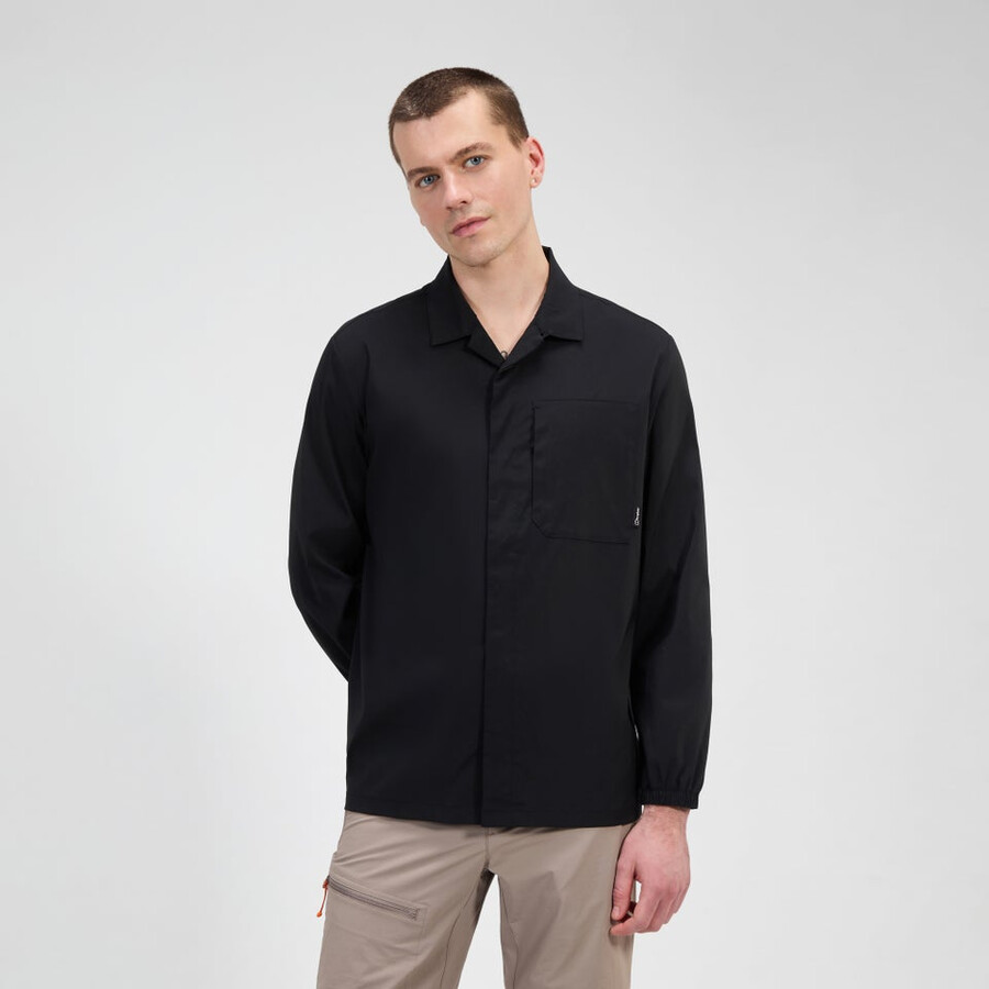 herren explorer long sleeve overshirt - schwarz berghaus
