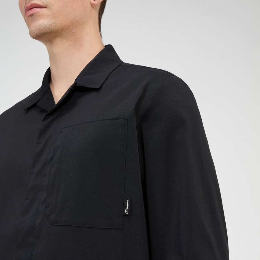 herren explorer long sleeve overshirt - schwarz berghaus
