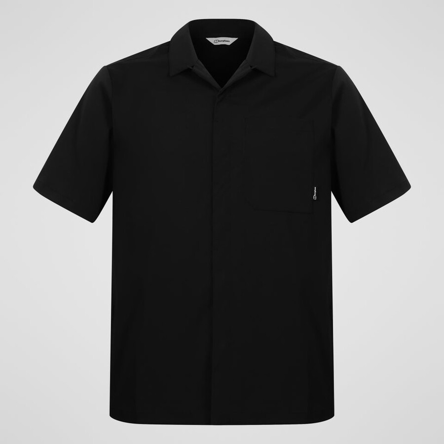 men s explorer short sleeve overshirt - schwarz berghaus