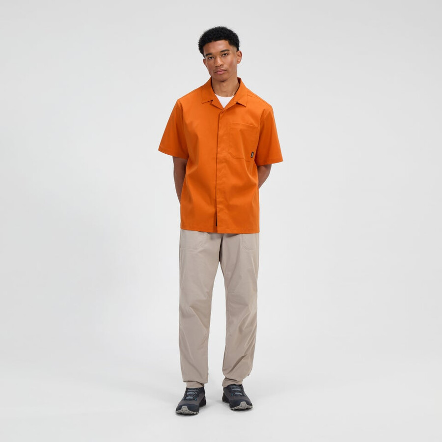men s explorer short sleeve overshirt - orange berghaus