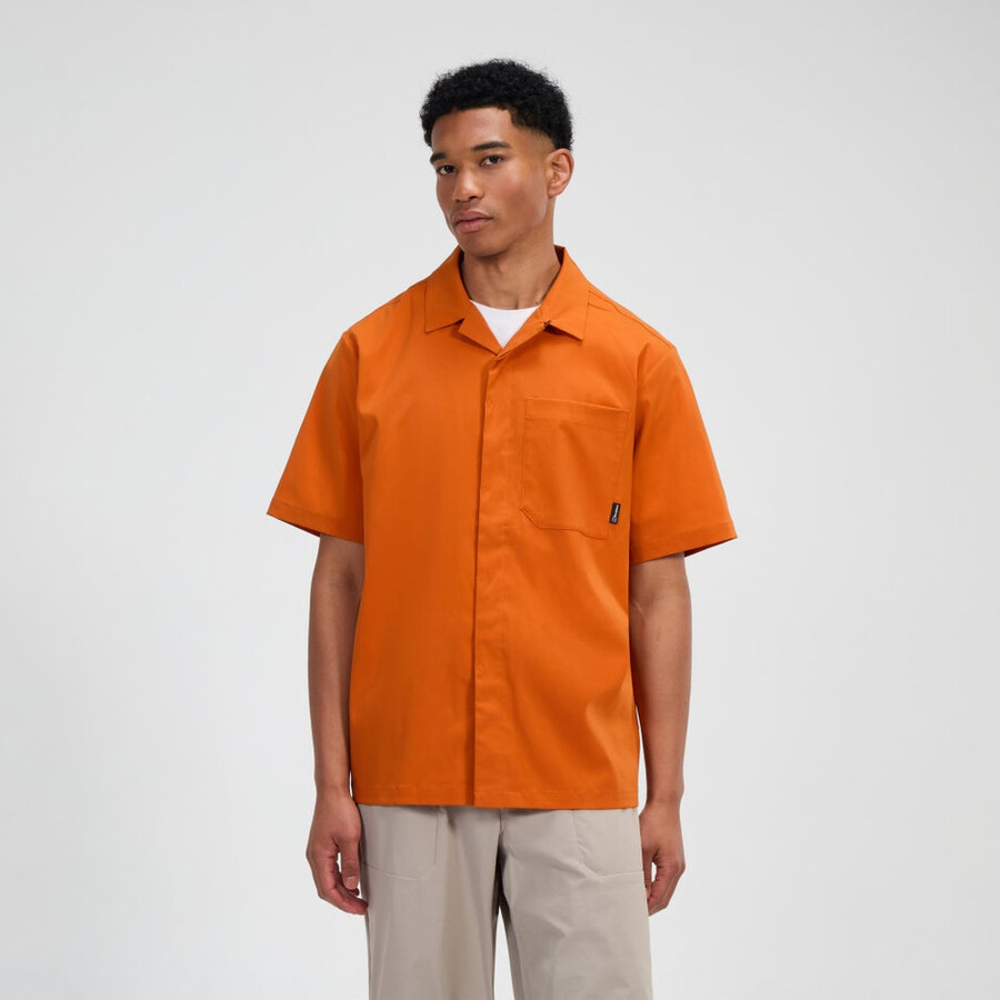 men s explorer short sleeve overshirt - orange berghaus