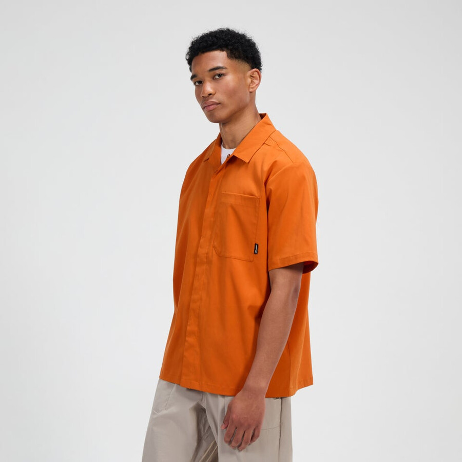 men s explorer short sleeve overshirt - orange berghaus