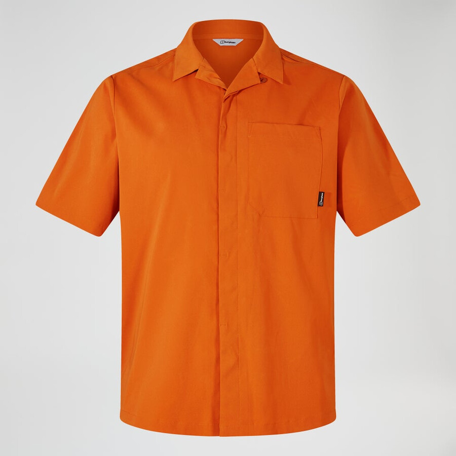 men s explorer short sleeve overshirt - orange berghaus