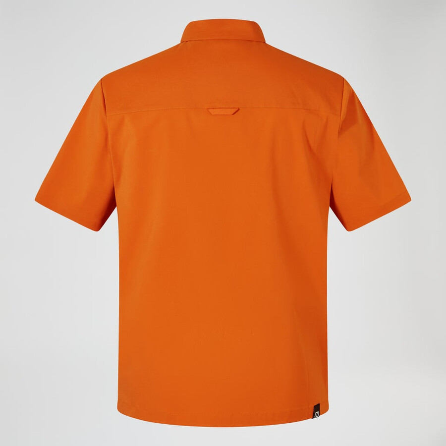 men s explorer short sleeve overshirt - orange berghaus