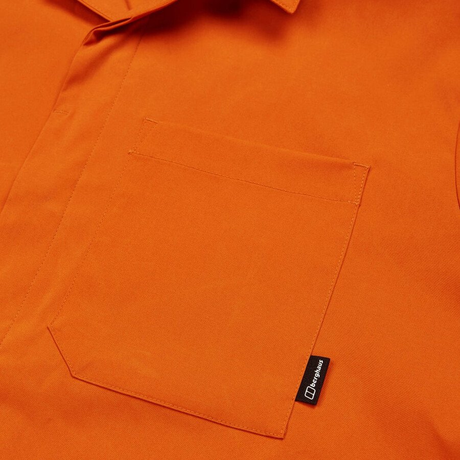 men s explorer short sleeve overshirt - orange berghaus