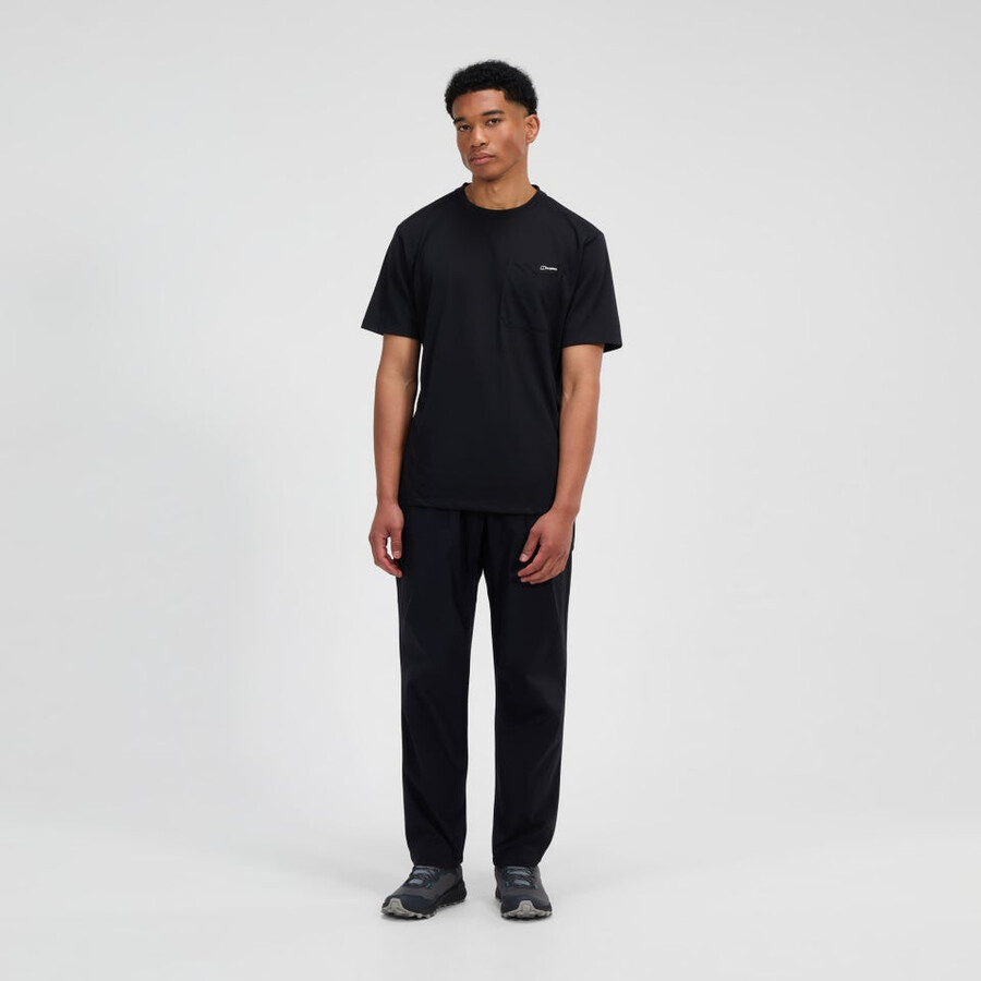 herren relaxed short sleeve tech tee - black die berghaus