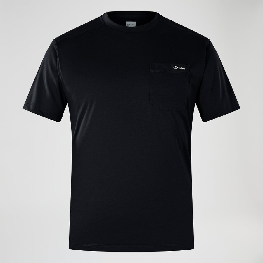 herren relaxed short sleeve tech tee - black die berghaus