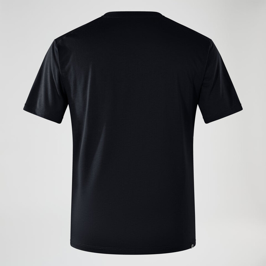 herren relaxed short sleeve tech tee - black die berghaus