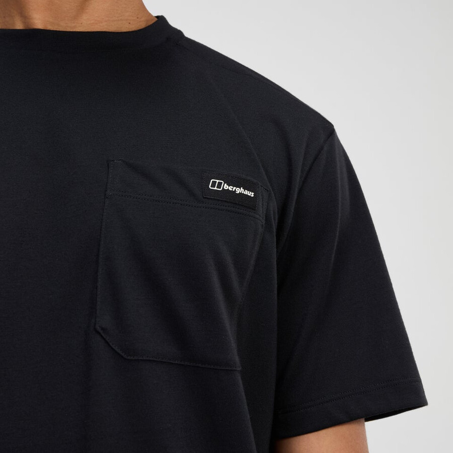 herren relaxed short sleeve tech tee - black die berghaus