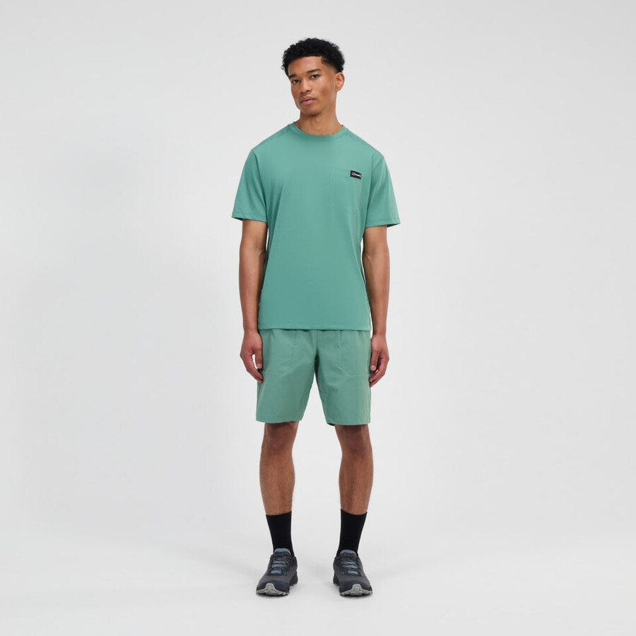 herren relaxed short sleeve tech tee - green berghaus