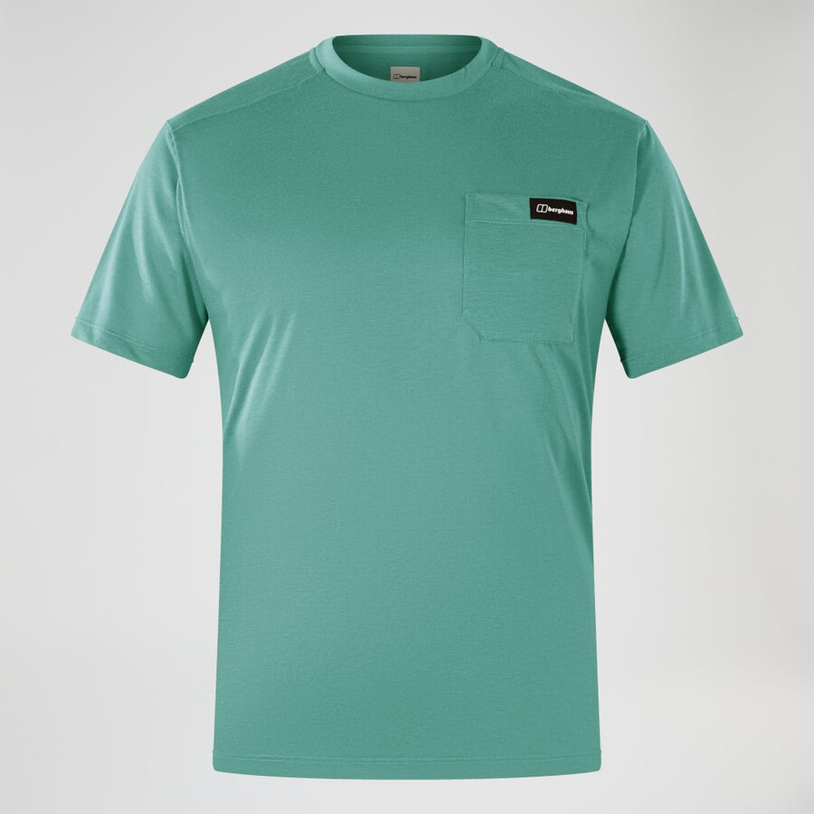 herren relaxed short sleeve tech tee - green berghaus