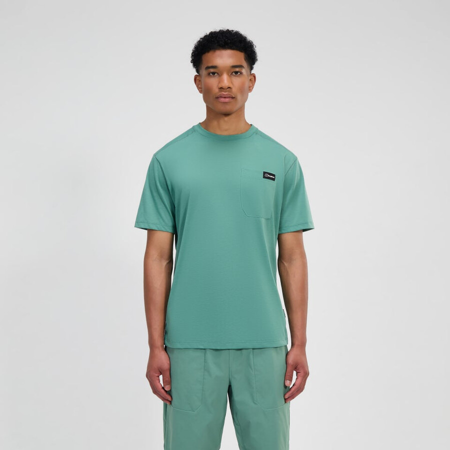 herren relaxed short sleeve tech tee - green berghaus