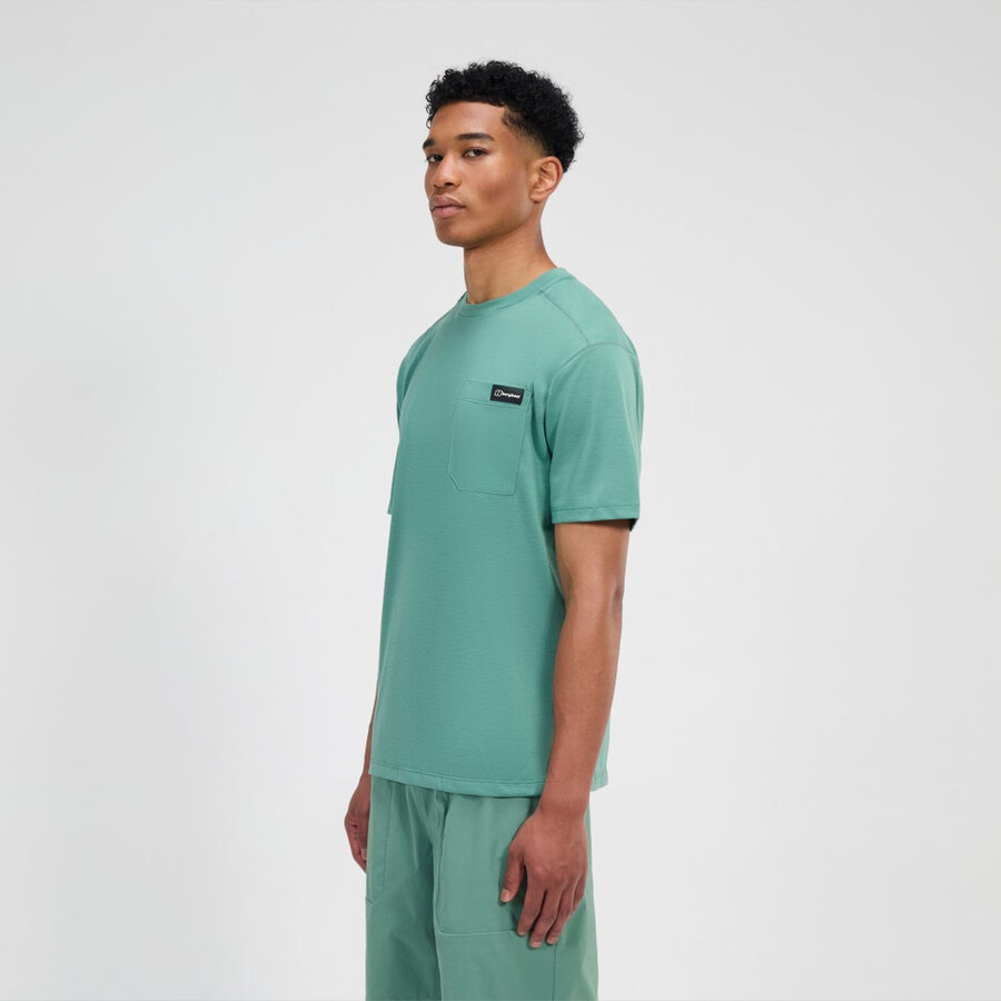herren relaxed short sleeve tech tee - green berghaus