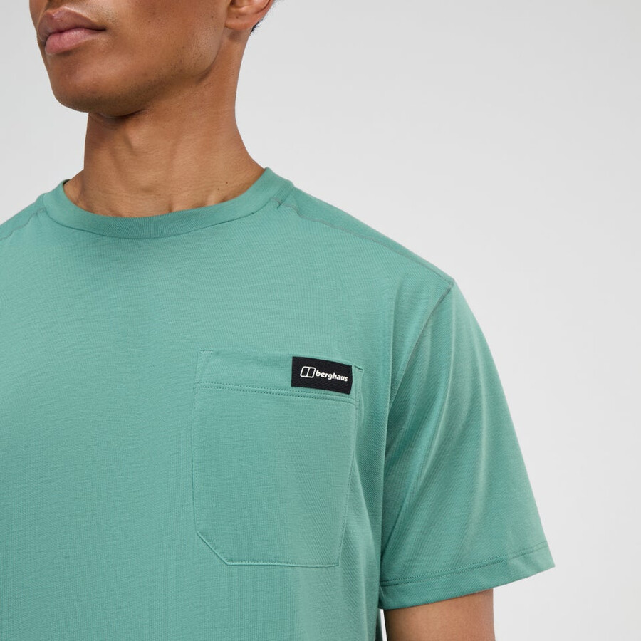 herren relaxed short sleeve tech tee - green berghaus