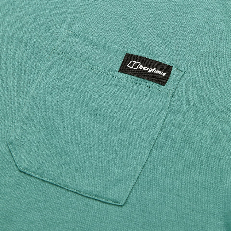 herren relaxed short sleeve tech tee - green berghaus