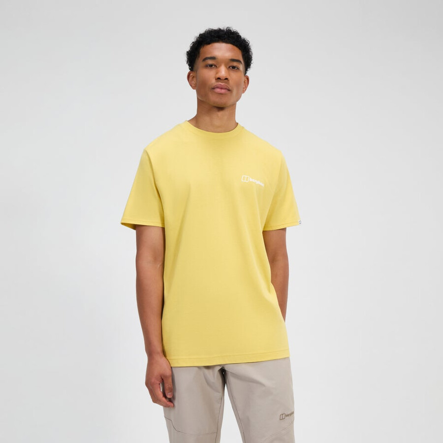 men s rolling peaks short sleeve tee - gelb berghaus