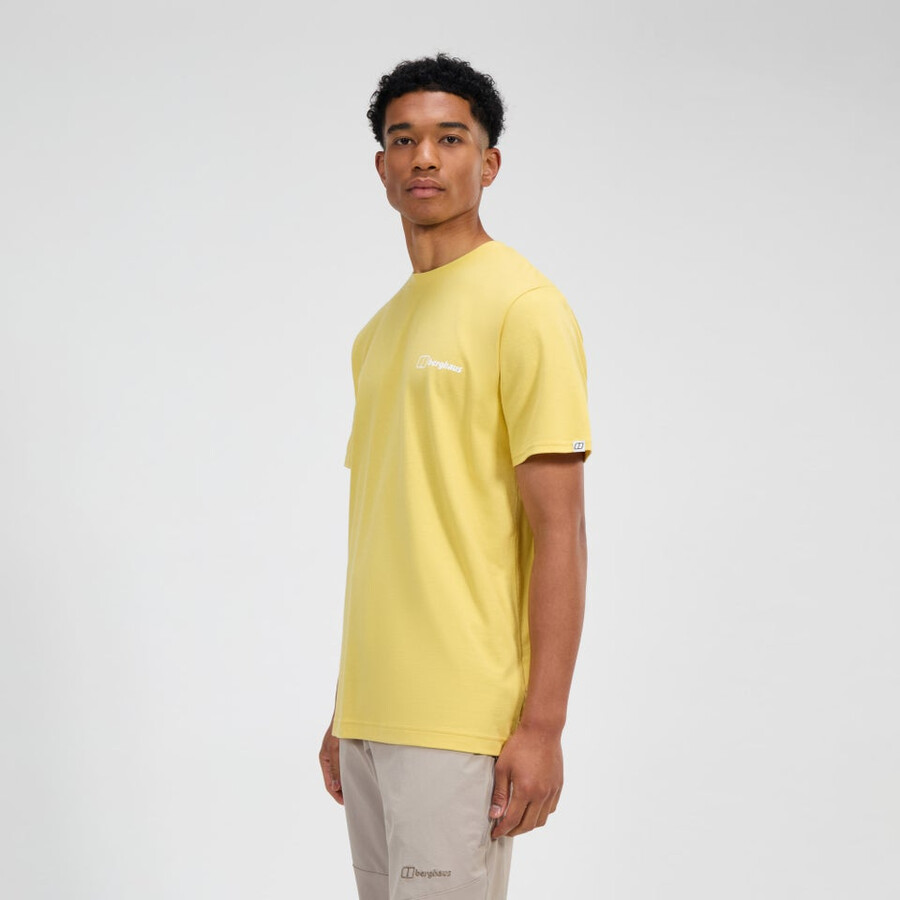 men s rolling peaks short sleeve tee - gelb berghaus