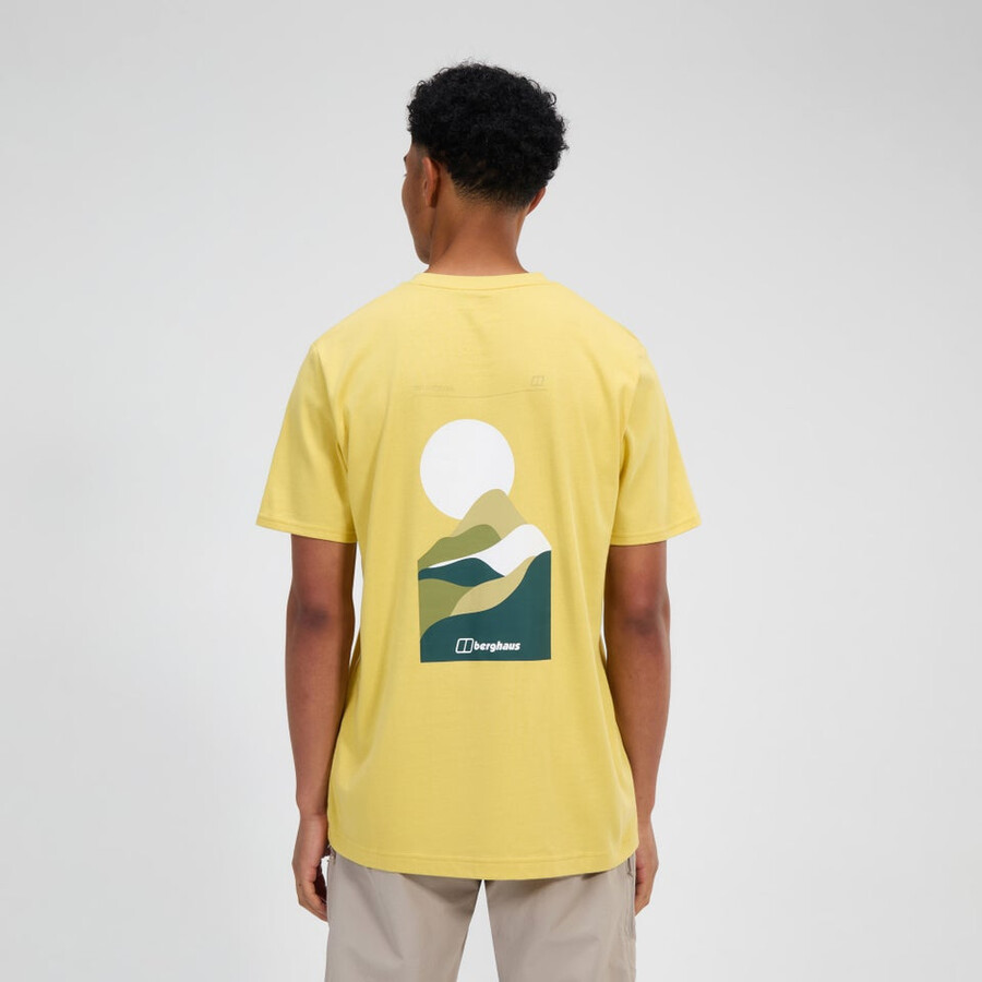 men s rolling peaks short sleeve tee - gelb berghaus