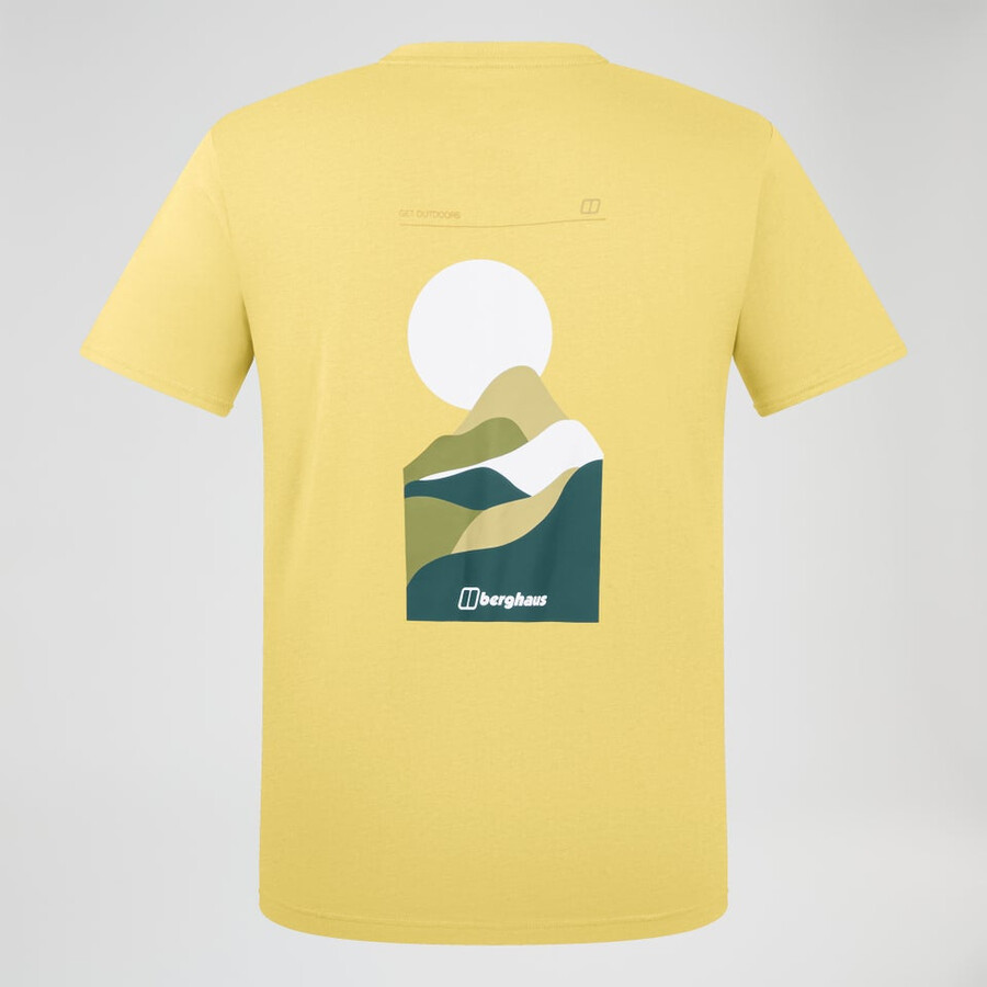 men s rolling peaks short sleeve tee - gelb berghaus