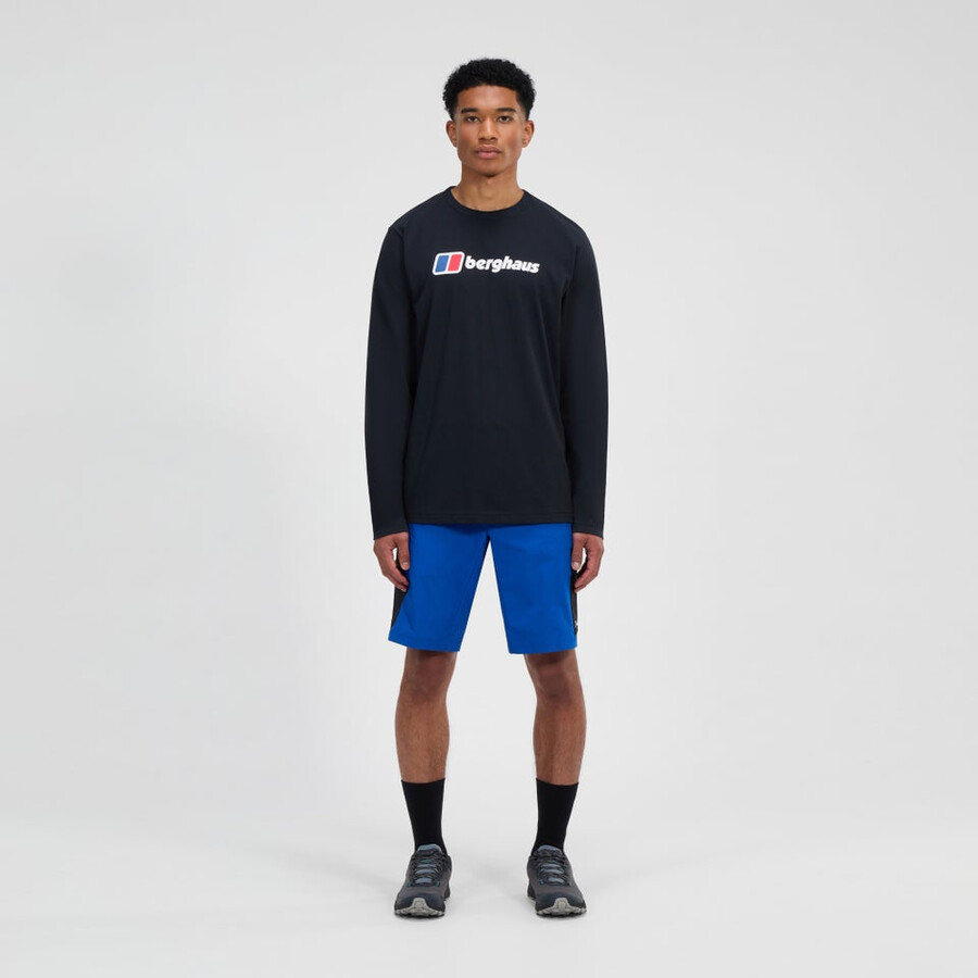 men s berghaus big logo long sleeve tee - schwarz berghaus