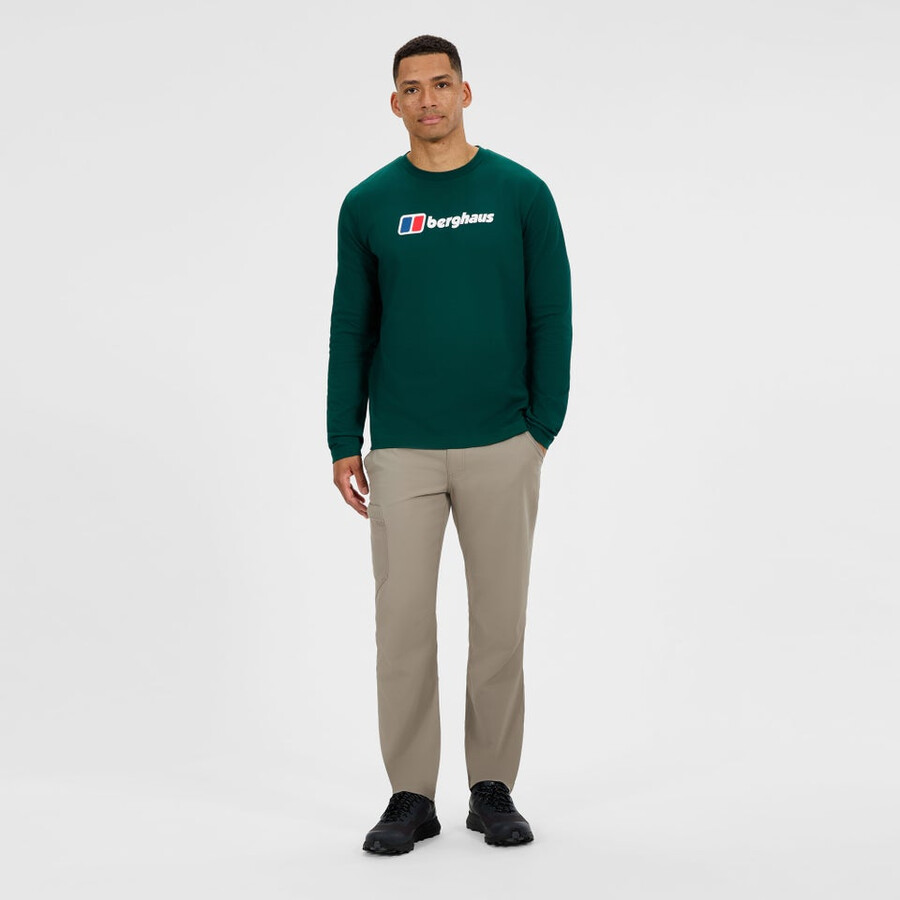 men s big logo long sleeves tee - green berghaus