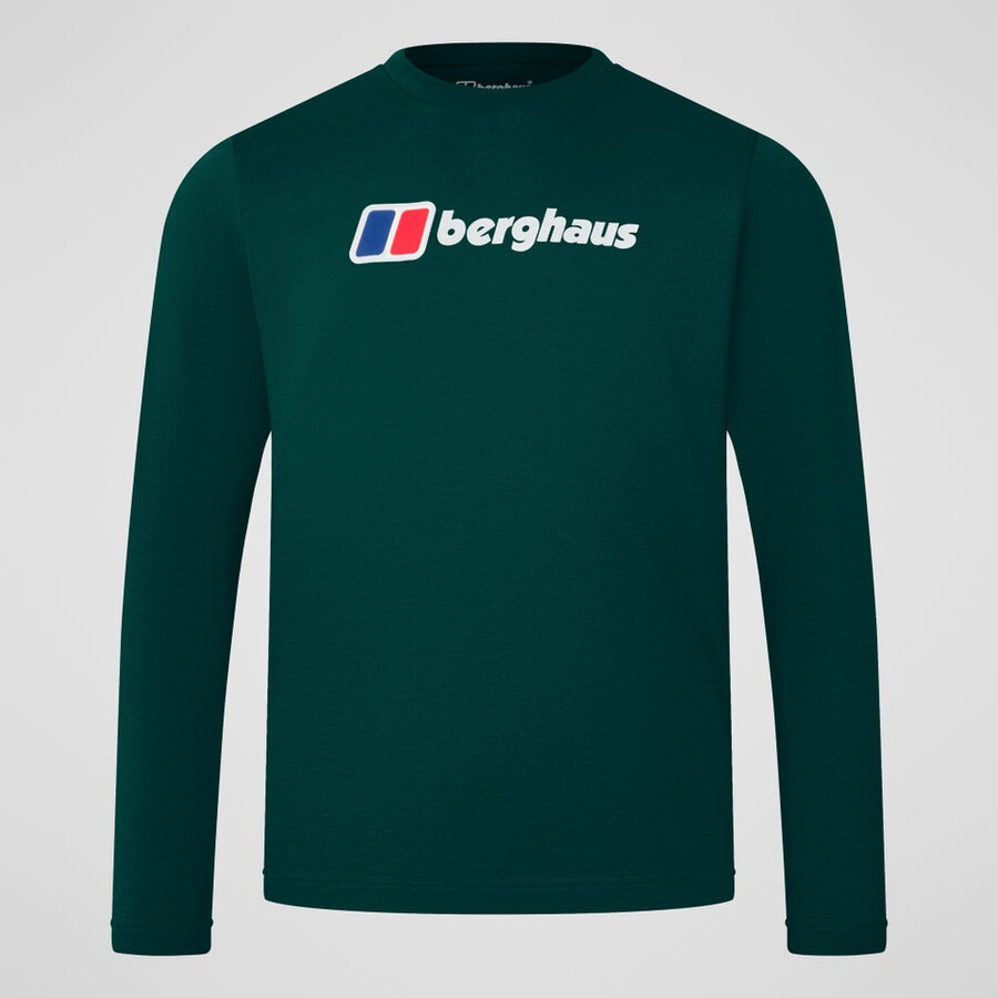 men s big logo long sleeves tee - green berghaus