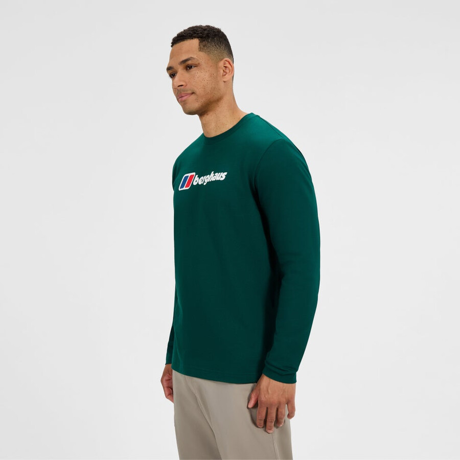 men s big logo long sleeves tee - green berghaus