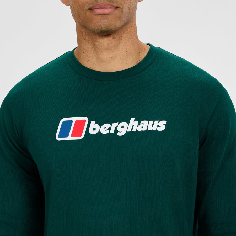 men s big logo long sleeves tee - green berghaus