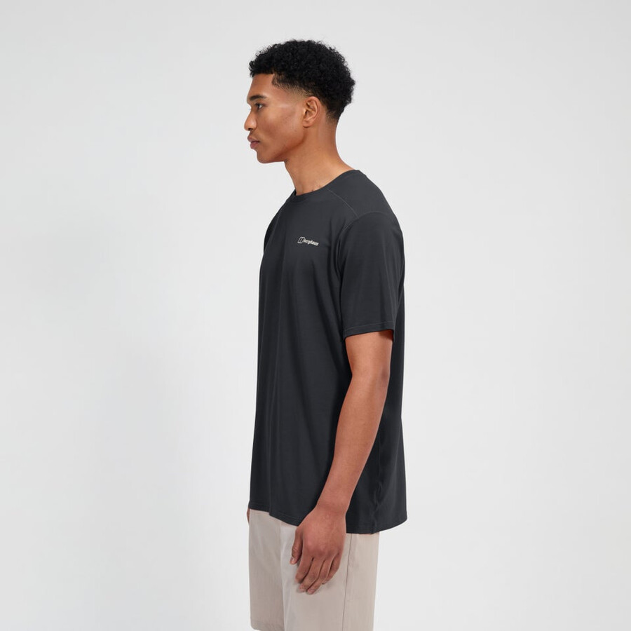 men s berghaus delta short sleeve tech tee - black die berghaus