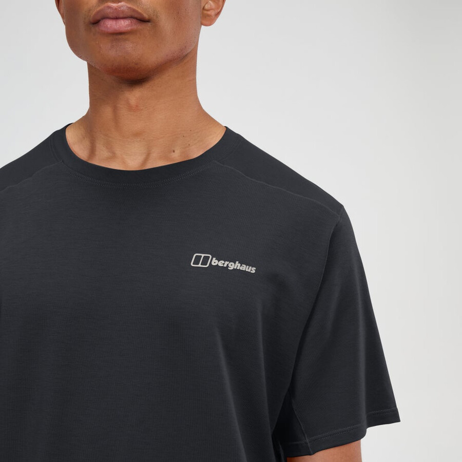 men s berghaus delta short sleeve tech tee - black die berghaus