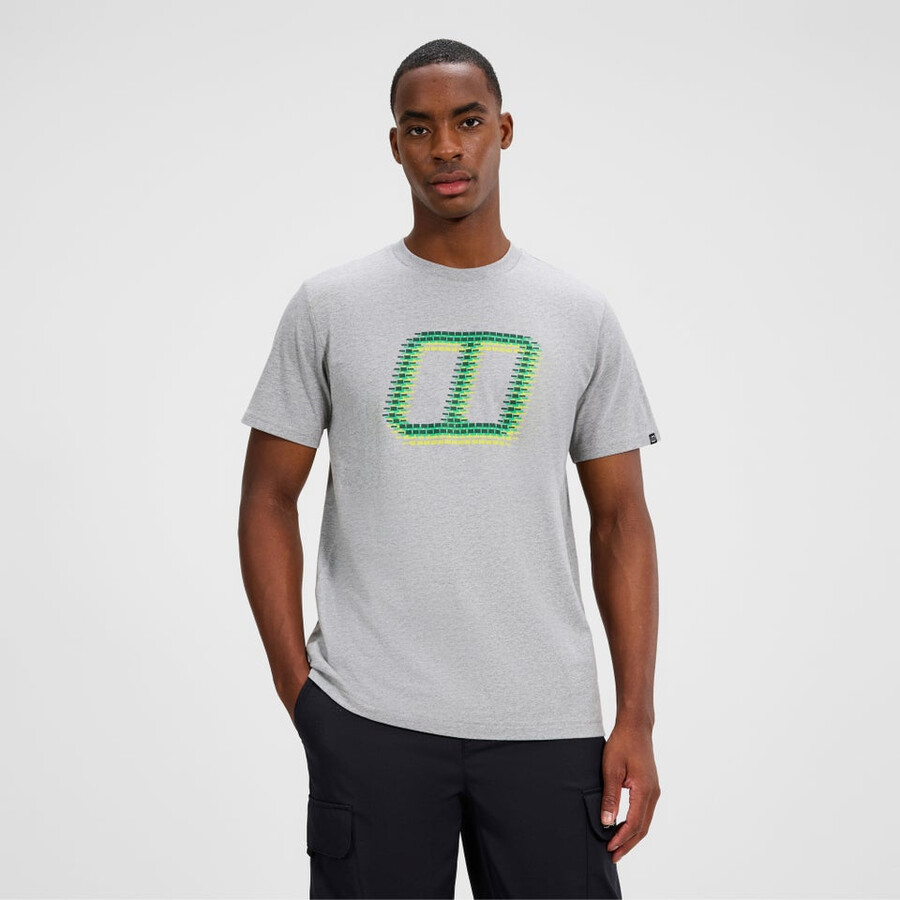 men s glitched blöcke tee - grau berghaus