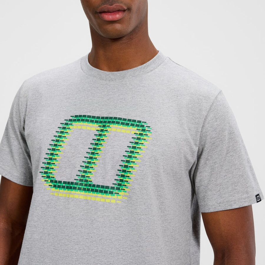 men s glitched blöcke tee - grau berghaus